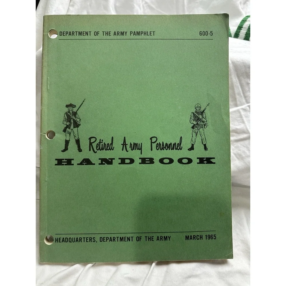 Vintage March 1965‎ Retired Army Personnel Handbook Army Pamphlet Booklet